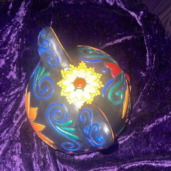 Hand Painted Ceramic Cat Head Dia De Los Muertos Sugar Skull - Picture 4 of 5